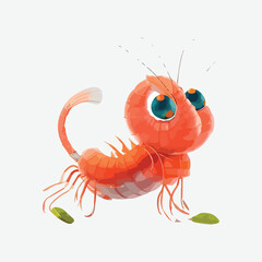 cute shrimp cartoon