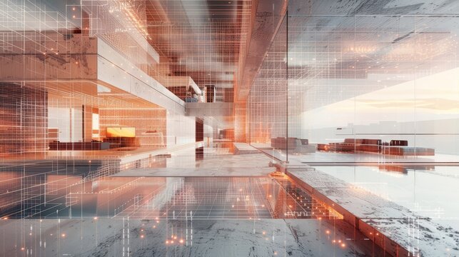 A virtual walkthrough of an augmented reality-enhanced building