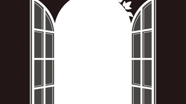 窓の向こうの世界へと導くトランジションB　黒背景