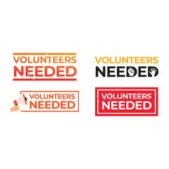 Set of volunteer logo premium vector illustration.