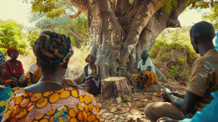 Baobab Storytelling Traditions - obrazy, fototapety, plakaty