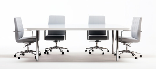 Office conference table Isolated on white background