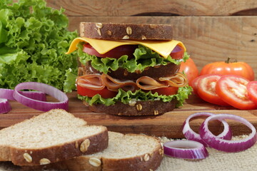sandwich, bread, food, lettuce, tomato