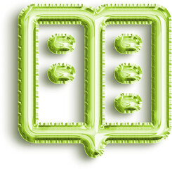 Vocabulary Lime Foil Balloon Icon