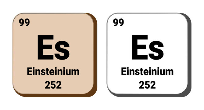 Es, Einsteinium element vector icon, periodic table element. Vector illustration EPS 10 File. Isolated on white background.