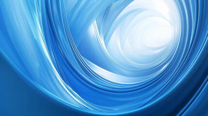 A blue background, glowing with light. a spinning spiral at right. - obrazy, fototapety, plakaty