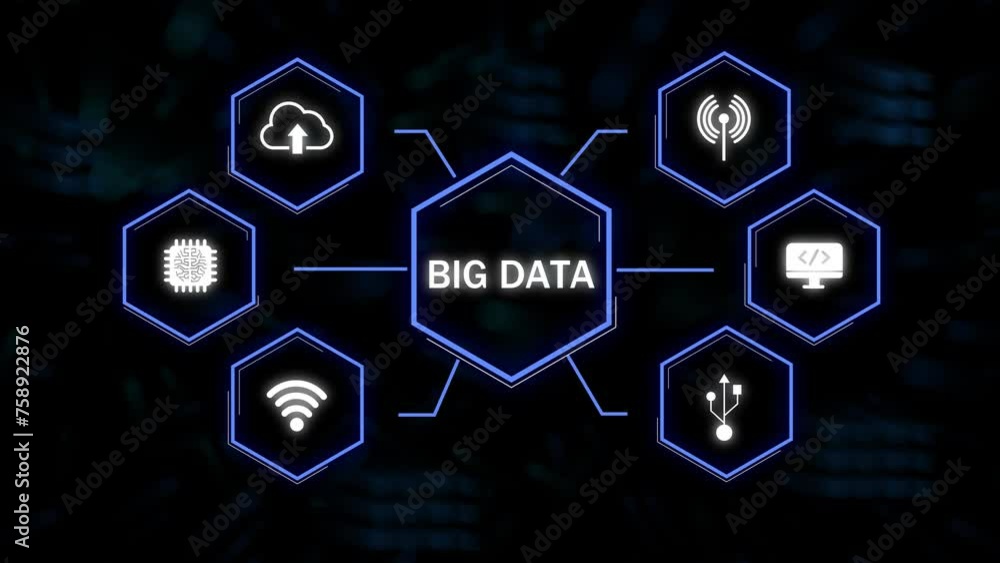 Aufkleber big data text effect technology background