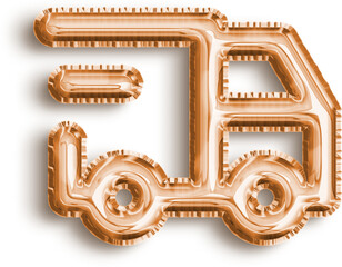 Truck Orange Foil Balloon Icon