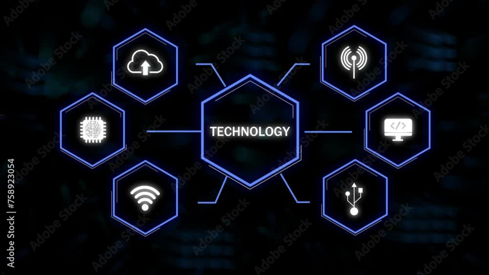 Poster technology text effect technology background