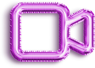 Video Purple Foil Balloon Icon