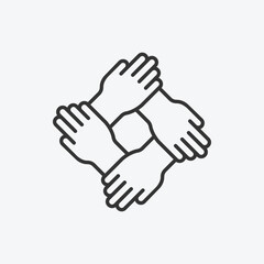Together icon vector. Friendship symbol. Partnership icon vector.