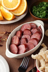 brazilian food, sausage, feijoada, beans