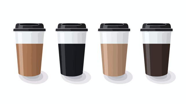 Coffee plastic cup icon  sillouette icon flat vector