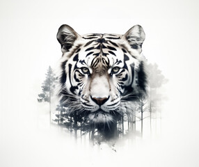 Tiger Double Exposure Illustration