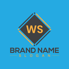 Letter WS Creative Logo Design Template with Modern Letter Design