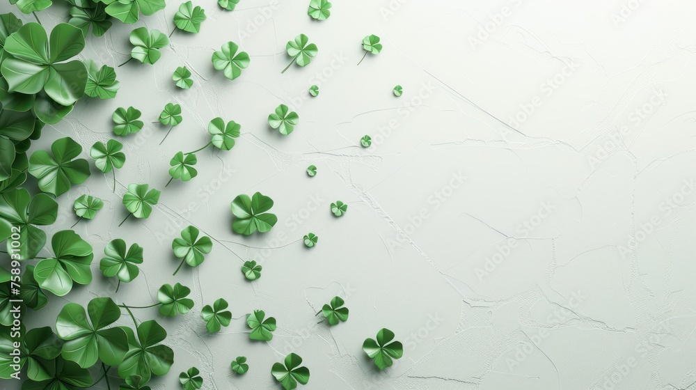 Poster perfect shamrocks on white background elegant simple classy