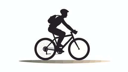Obraz na płótnie Canvas Bicyclist riding their bike and wearing a safety