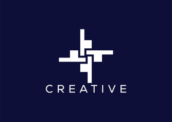 Obraz premium Creative and minimal Plus logo vector template. Modern plus logo