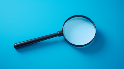 An antique magnifying glass placed on a pastel background