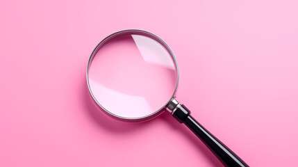 An antique magnifying glass placed on a pastel background