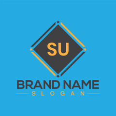 Letter SU initial logo or monogram design