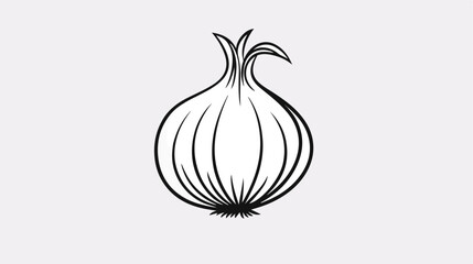 Bulb onion or common onion vegetable line art vector