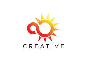 Minimal Infinity sun logo vector template