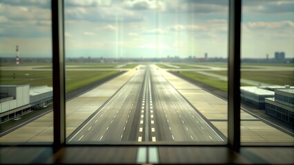 Inside Airport Towers - Runway Background and Image Blur