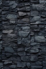 A black stone wall in the picture. Suitable for architectural designs