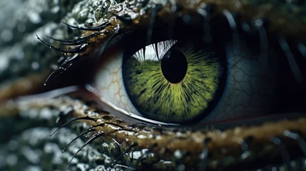 Poster A detailed close-up of a person's green eye. Ideal for medical, beauty or fashion concepts © Ева Поликарпова