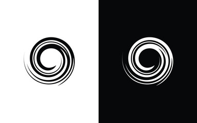 Minimalist Letter o twist vector logo. Modern Spiral vector logo. abstract Spiral. - obrazy, fototapety, plakaty