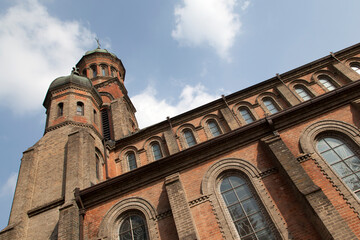 Obraz premium Low-angle view of the cathedral in Jeonju