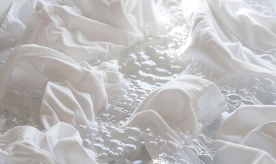 Obraz premium White clothes soaked in water