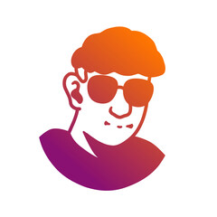 person with glasses logo potrait