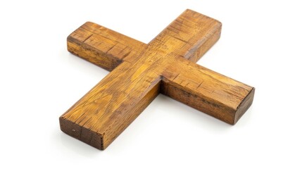 wooden cross isolated on white