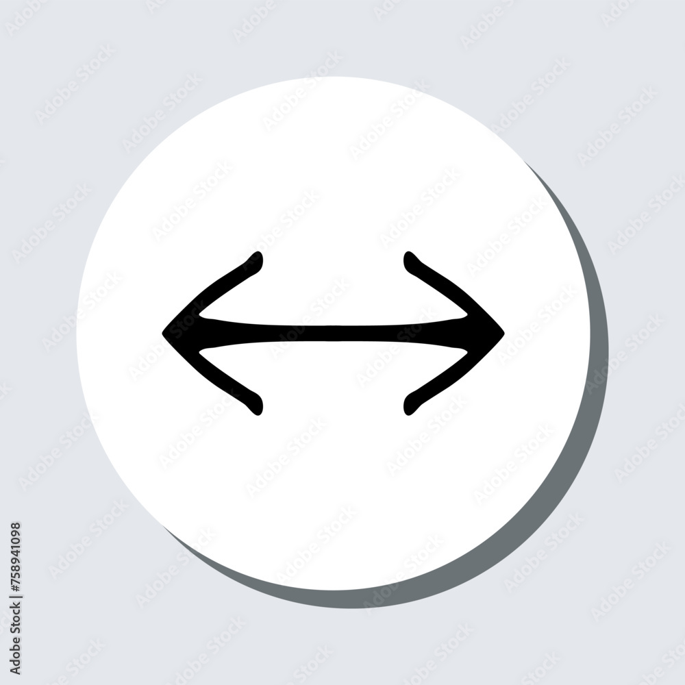 Poster double arrow icon vector. two side arrow sign symbol in trendy flat style. two opposite horizontal a