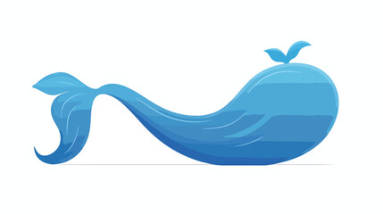 Cute blue whale tail with water wave ocean sea icon