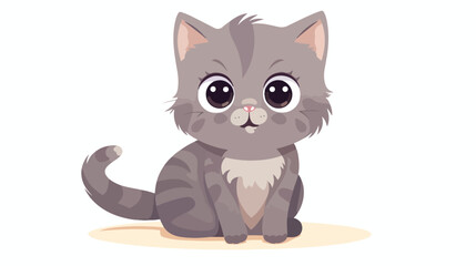 Cute cat face Vector illustration flat vector