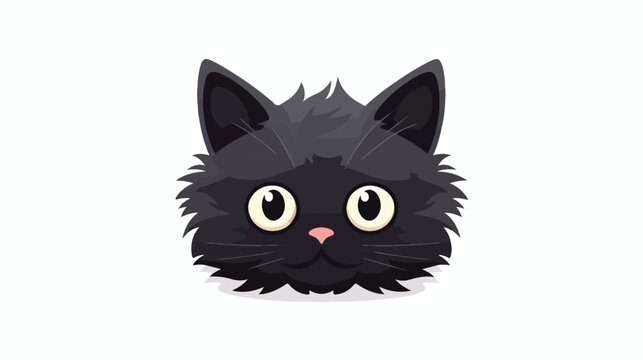 Cute cat face Vector illustration flat vector