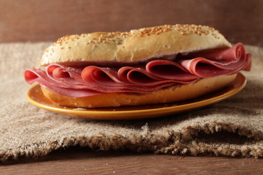 bologna, bacon, chesse, butter, bread, eggs, sanduich