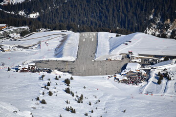 Courchevel airport by winter 