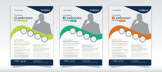 Training flyer template design and conference a4 template design