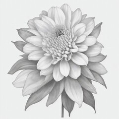 A Dahlia tattoo traditional old school bold line on white background