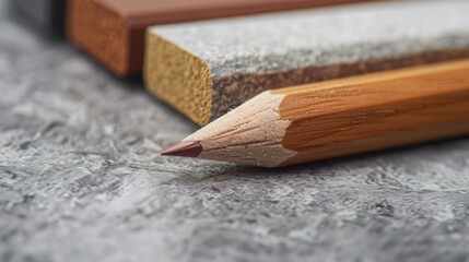 Close up of two pencils on a table, suitable for educational or office concepts - obrazy, fototapety, plakaty