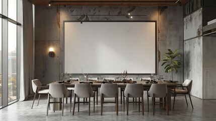 frame mockup in contemporary dining room design, 3d rendering, 3d illustration