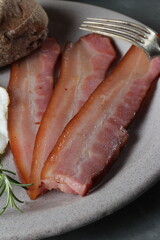 bologna, bacon, chesse, butter, bread, eggs, sanduich