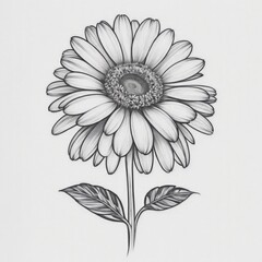A Daisy tattoo traditional old school bold line on white background