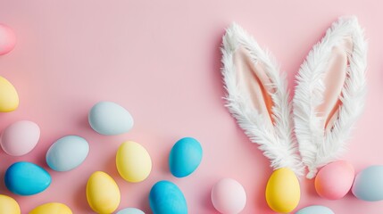 Colorful background with Easter eggs