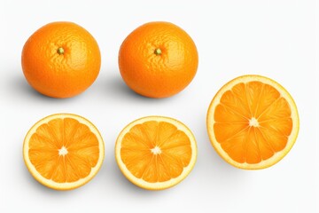 Fresh halved oranges perfect for food and drink concepts