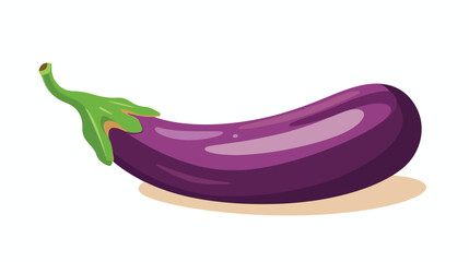 Eggplants Clipart Vector On White Background flat vector